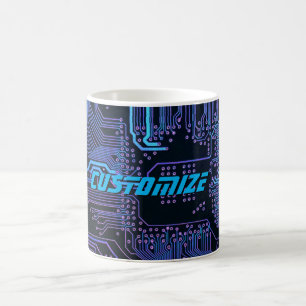 Geek Out Custom PCB Blue Electronic Circuit Board Coffee Mug