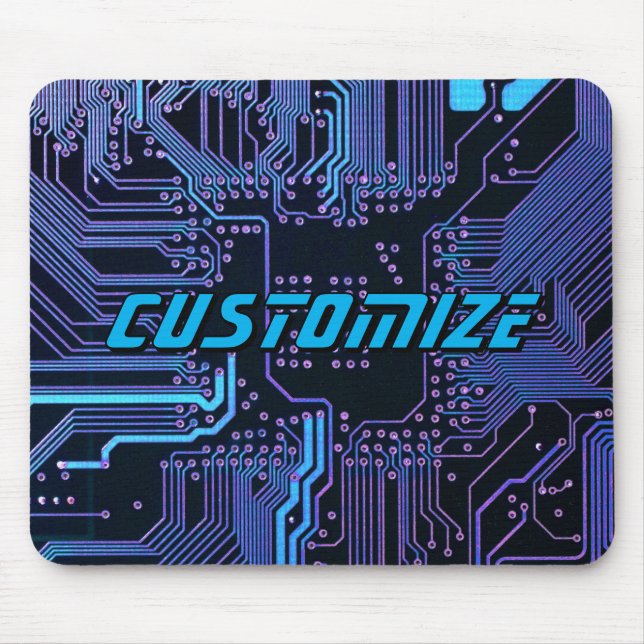 Geek Out Custom PCB Blue Electronic Circuit Board Mouse Pad (Front)