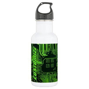 Geek Out Custom PCB Green Electronic Circuit Board 532 Ml Water Bottle