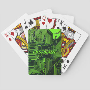 Geek Out Custom PCB Green Electronic Circuit Board Playing Cards