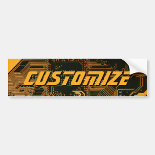 Geek Out Custom PCB Orange Circuit Board Bumper Sticker