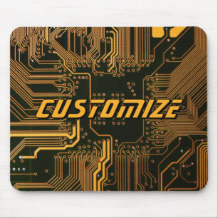 Geek Out Custom PCB Orange Circuit Board Mouse Pad