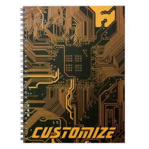 Geek Out Custom PCB Orange Circuit Board Notebook