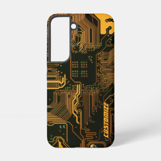 Geek Out Custom PCB Orange Circuit Board Samsung Galaxy Case