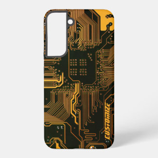 Geek Out Custom PCB Orange Circuit Board Samsung Galaxy Case