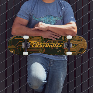 Geek Out Custom PCB Orange Circuit Board Skateboard