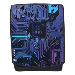 Geek Out Nerd PCB Blue Electronic Circuit Board  Backpack
