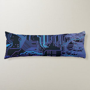 Geek Out Nerd PCB Blue Electronic Circuit Board  Body Cushion