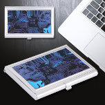 Geek Out Nerd PCB Blue Electronic Circuit Board  Business Card Holder<br><div class="desc">PCB Circuit Board gifts for geeks or gifts for nerds.  Here's one for the Computer Nerd or Geeks in all of us.  Geek Out your Nerd with this PCB Electronic Circuit Board.  This is a close up picture of a printed circuit board or electronic circuit board.</div>