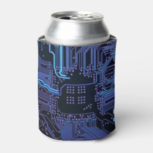 Geek Out Nerd PCB Blue Electronic Circuit Board Can Cooler