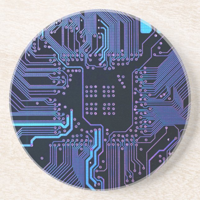 Geek Out Nerd PCB Blue Electronic Circuit Board  Coaster (Front)
