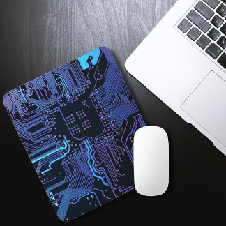 Geek Out Nerd PCB Blue Electronic Circuit Board Mouse Pad