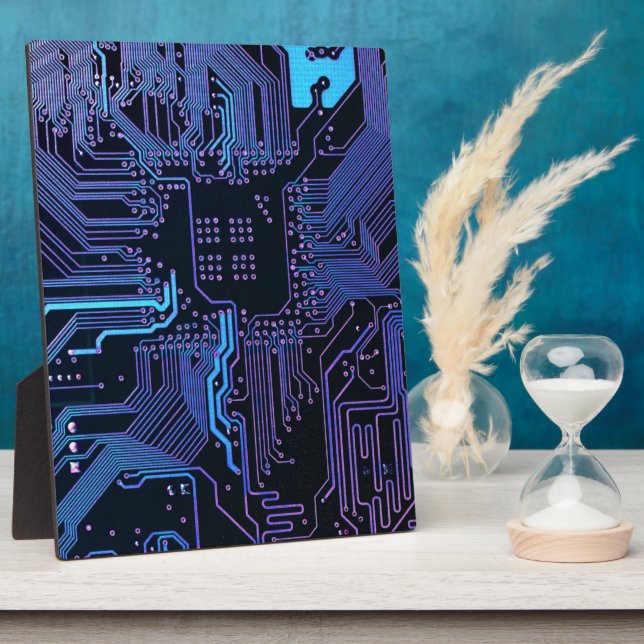 Geek Out Nerd PCB Blue Electronic Circuit Board  Plaque (Side)