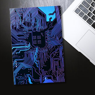 Geek Out Nerd PCB Blue Electronic Circuit Board  Poster