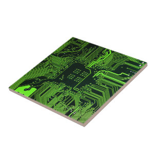 Geek Out Nerd PCB Green Electronic Circuit Board Ceramic Tile