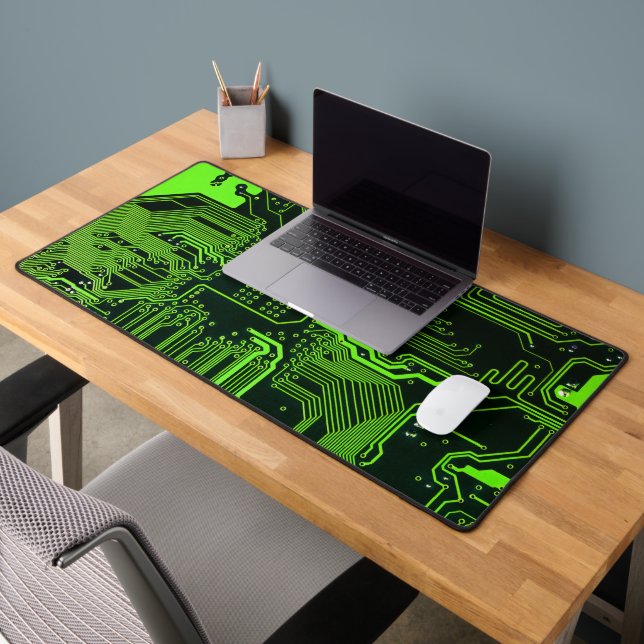 Geek Out Nerd PCB Green Electronic Circuit Board  Desk Mat (Office 2)