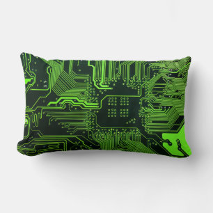 Geek Out Nerd PCB Green Electronic Circuit Board Lumbar Cushion