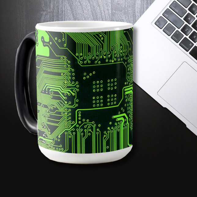 Geek Out Nerd PCB Green Electronic Circuit Board  Magic Mug (Creator Uploaded)