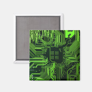 Geek Out Nerd PCB Green Electronic Circuit Board Magnet