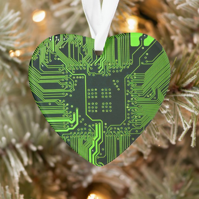 Geek Out Nerd PCB Green Electronic Circuit Board  Ornament (Tree)