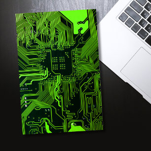 Geek Out Nerd PCB Green Electronic Circuit Board Poster