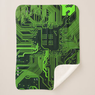 Geek Out Nerd PCB Green Electronic Circuit Board  Sherpa Blanket
