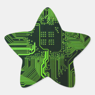 Geek Out Nerd PCB Green Electronic Circuit Board  Star Sticker
