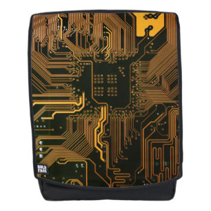 Geek Out Nerd PCB Orange Electronic Circuit Board Backpack