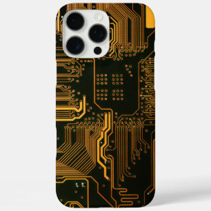 Geek Out Nerd PCB Orange Electronic Circuit Board  iPhone 16 Pro Max Case