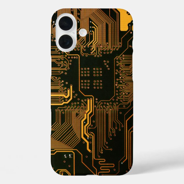 Geek Out Nerd PCB Orange Electronic Circuit Board  Case-Mate iPhone Case (Back)