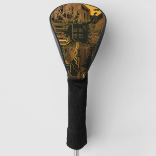 Geek Out Nerd PCB Orange Electronic Circuit Board  Golf Head Cover