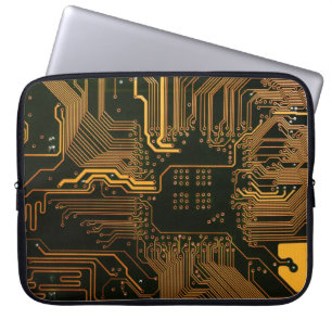 Geek Out Nerd PCB Orange Electronic Circuit Board  Laptop Sleeve