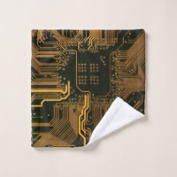 Geek Out Nerd PCB Orange Electronic Circuit Board