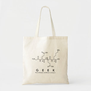 Geek peptide name bag