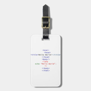 Geek php Greeting Luggage Tag
