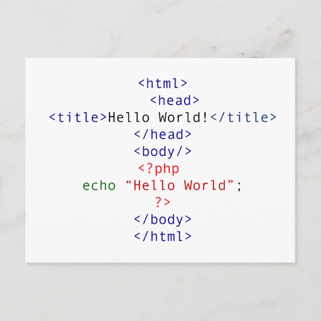 Geek php Greeting Postcard (Front)