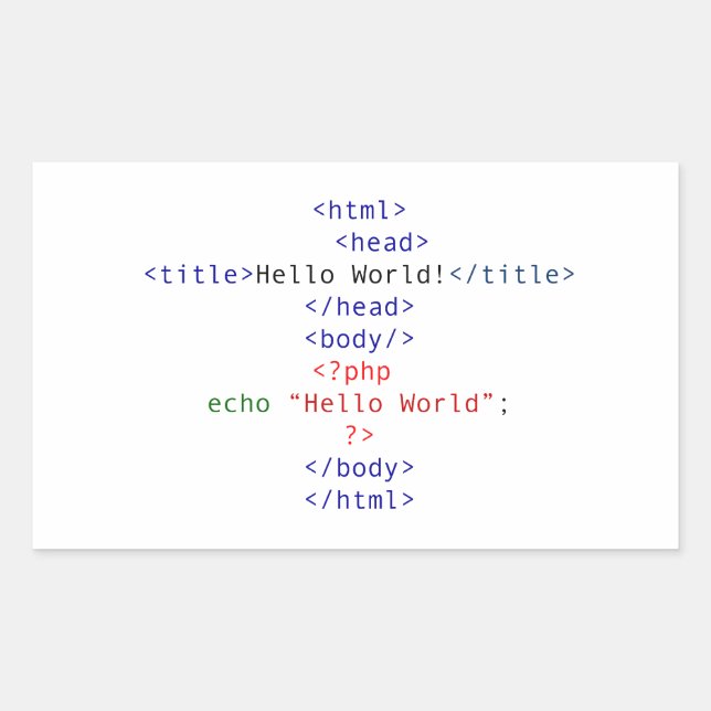 Geek php Greeting Rectangular Sticker (Front)