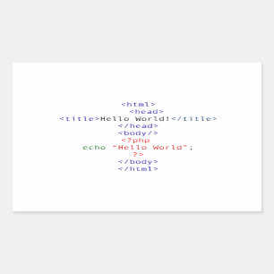 Geek php Greeting Rectangular Sticker