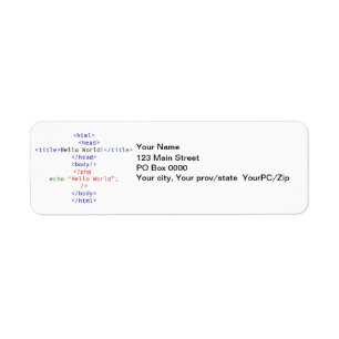 Geek php Greeting Return Address Label