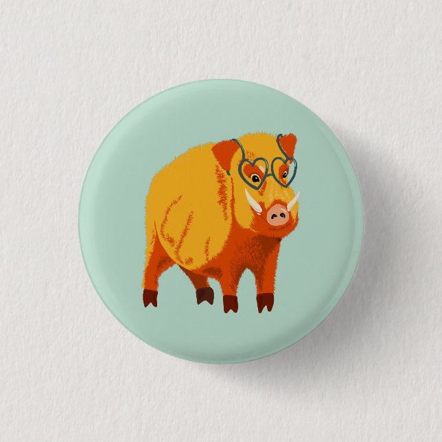 Geek Pig Funny Nerdy 3 Cm Round Badge (Front)
