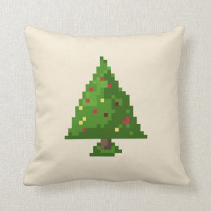 Geek Pixel 8bit Christmas Tree Cushion
