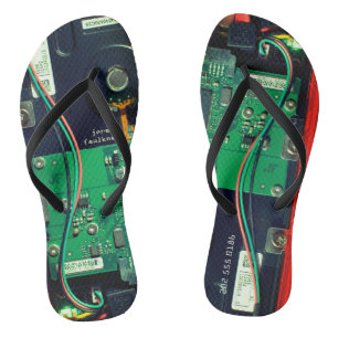 Geek robotic printed circuit board electronic Cool Thongs