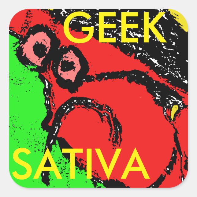 GEEK SATIVA SQUARE STICKER (Front)
