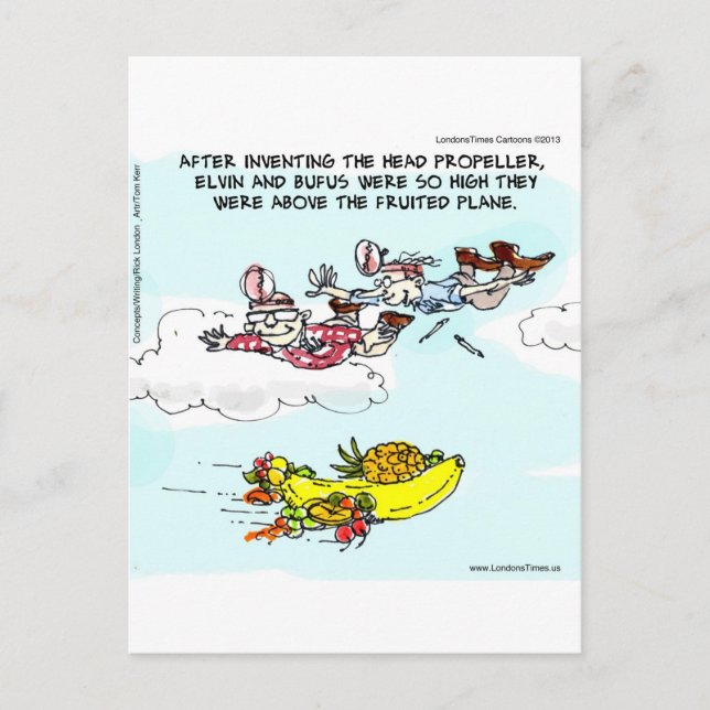 Geeks Above Fruited Plane Funny Postcard (Front)