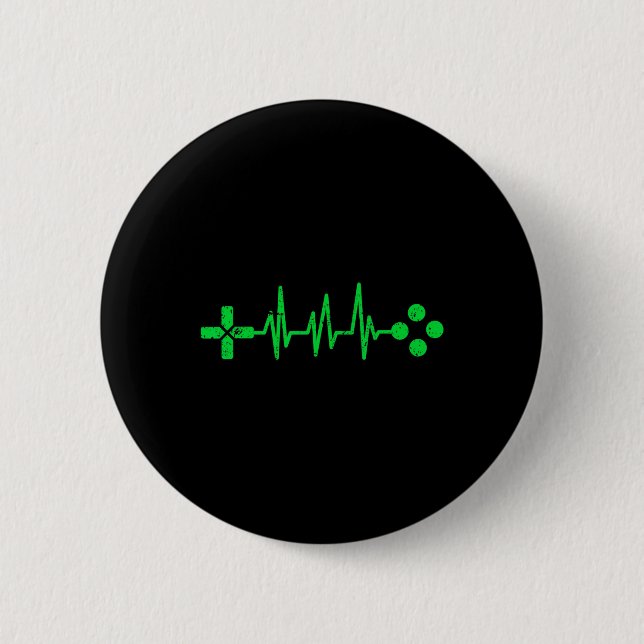 Geeks Heartbeat Gaming  6 Cm Round Badge (Front)