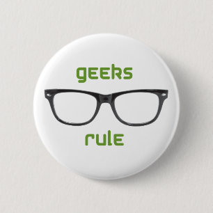 Geeks Rule Eyeglasses 6 Cm Round Badge