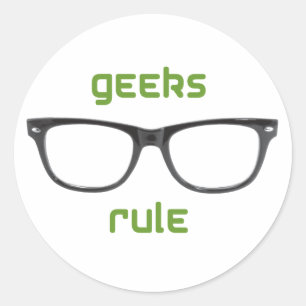 Geeks Rule Eyeglasses Classic Round Sticker