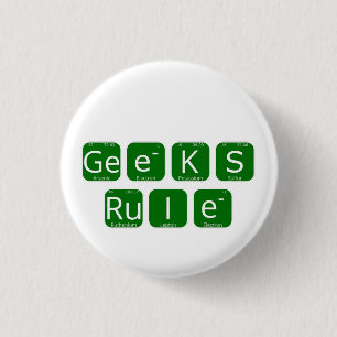 Geeks Rule Periodic Table Slogan 3 Cm Round Badge