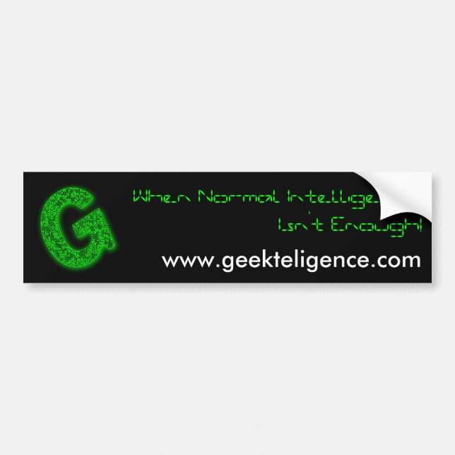 GeekTeligence Bumper Sticker (Front)