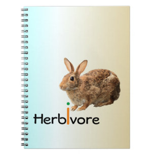 Geeky Adorable Vegan Wild Bunny Rabbit Blue Notebook